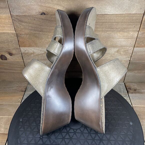 ABEO Bio System Dorin Womens 10 M Brown Strap Leather Wedge Sandals Comfort - Picture 8 of 10